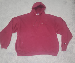 Champion Authentic Athletic Wear Pullover Hoodie Size 2XL Spellout Scripts Red