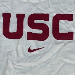 NIKE USC Trojans Essential Wordmark T-Shirt Men’s Sz XL White DD7163 (New)