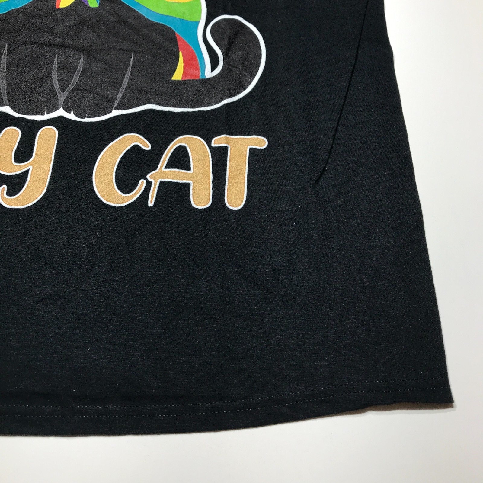 NWOT Ally Cat Graphic Rainbow Pride Short Sleeve Black Crew T-Shirt Mens Size XL gallery