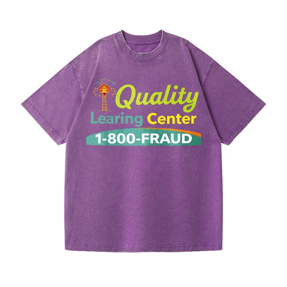 Quality Learning Center 1-800-FRAUD Washed Oversized T-Shirt Funny Meme Tee gallery