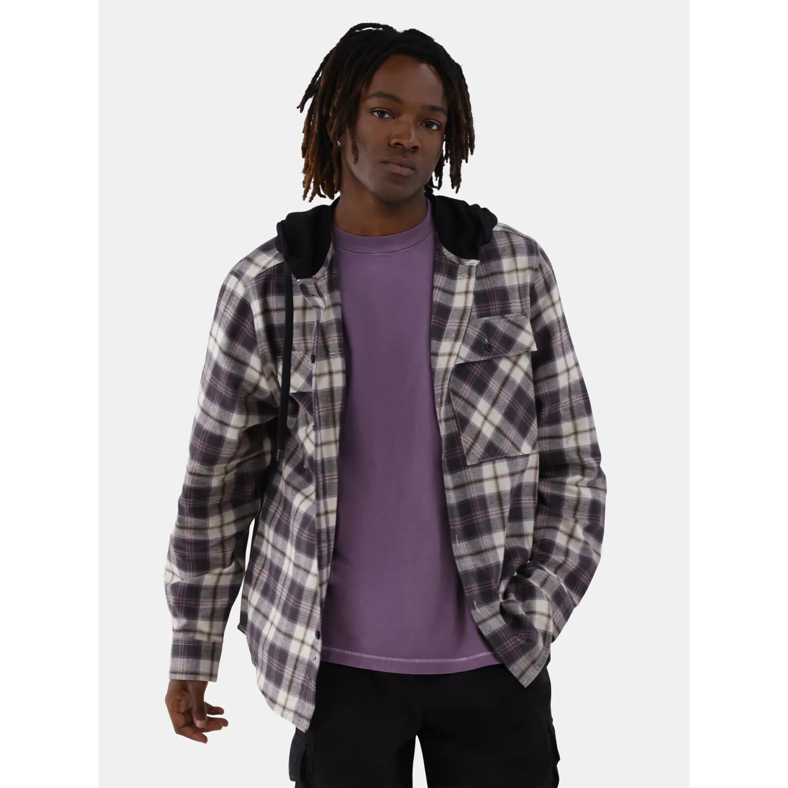 Men’s 30-56 Hooded Flannel Long Sleeves Shirt XS S M L XL 2XL 3XL Variety Colors