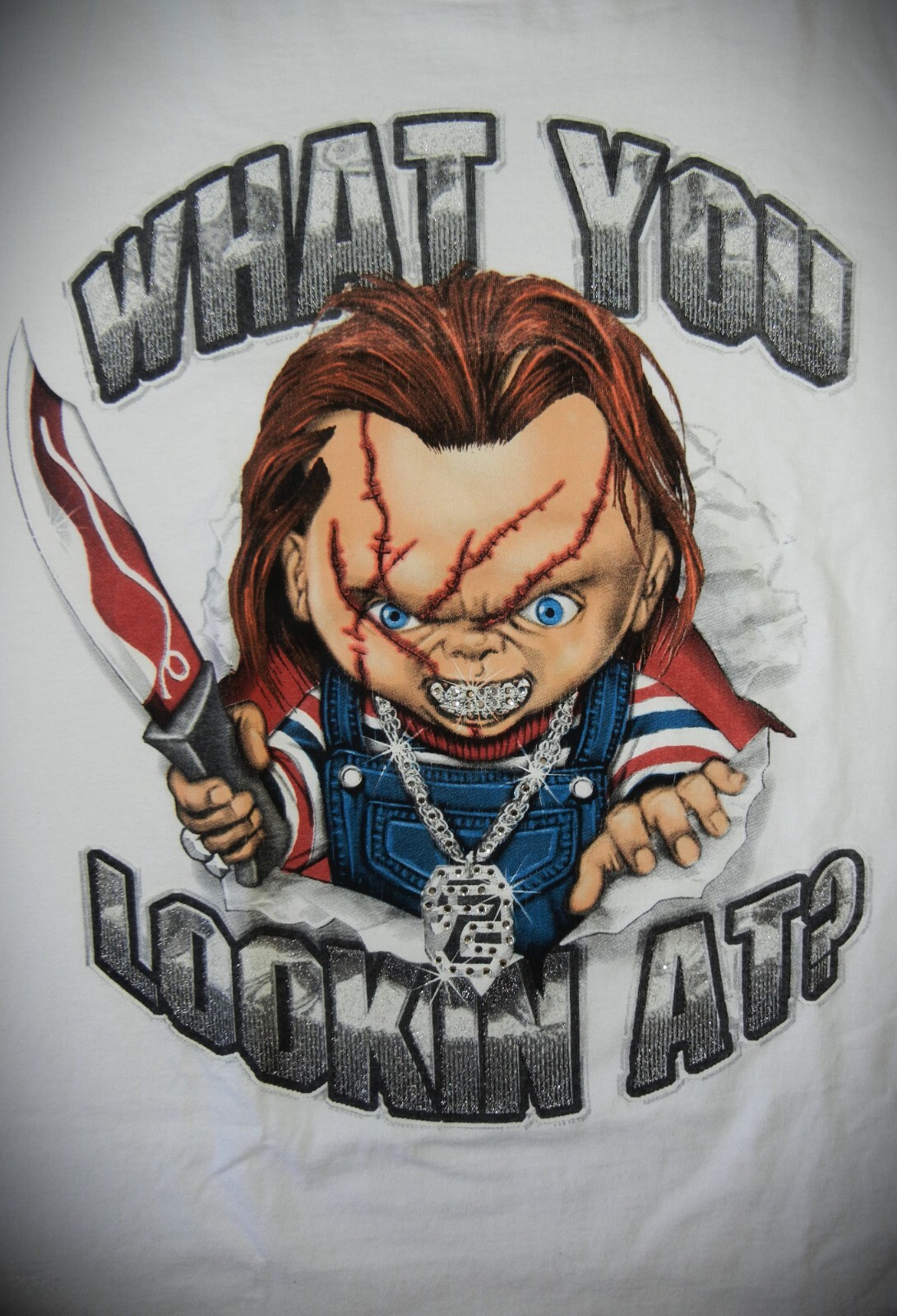 CHUCKY T Shirt VINTAGE $old Out CLEAN HEAT White Size 2xl IMMACULATE XXLT gallery
