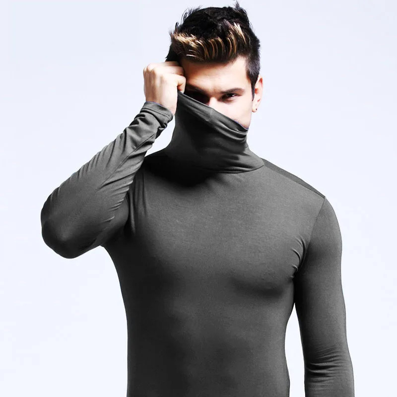 Sweatwear Mens Anti-pilling High Quality Knitted Turtlene Sweater Slim Fit Lon gallery