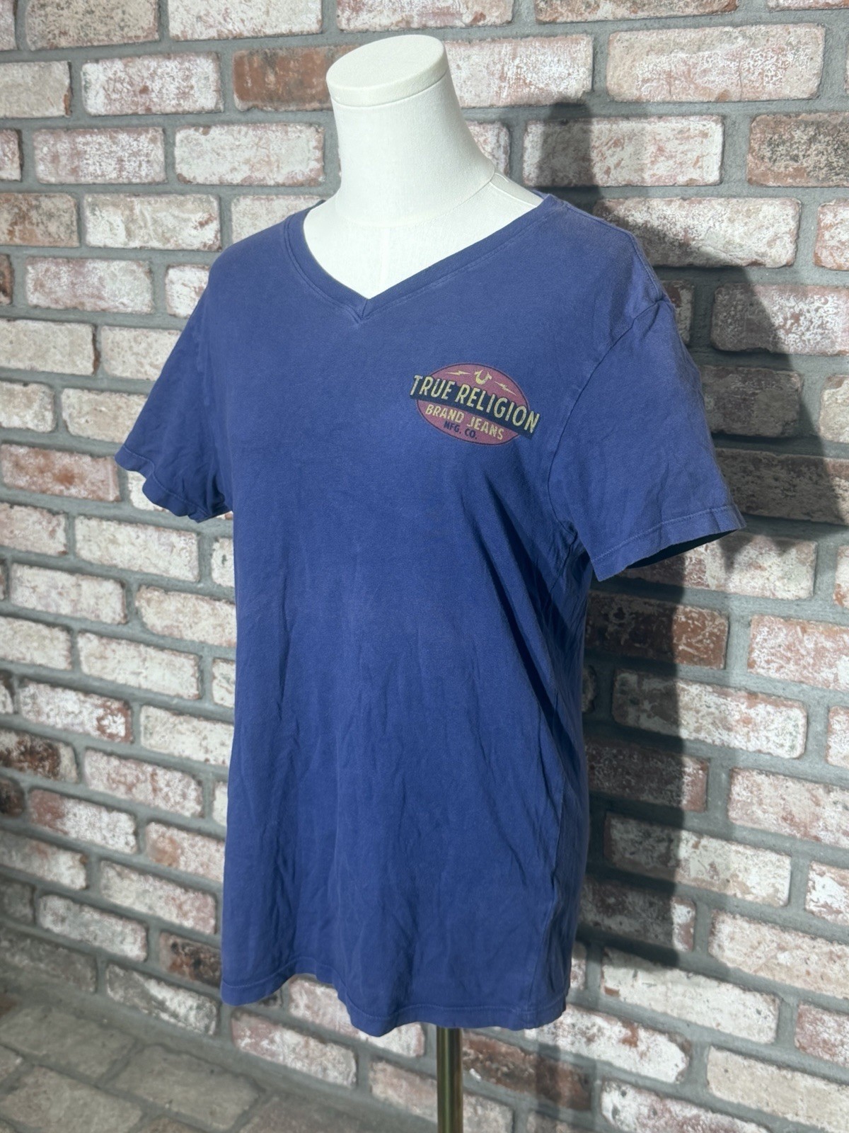 True Religion Vintage T-Shirt, World Tour Design – Size S, Blue & Red, YK2 gallery