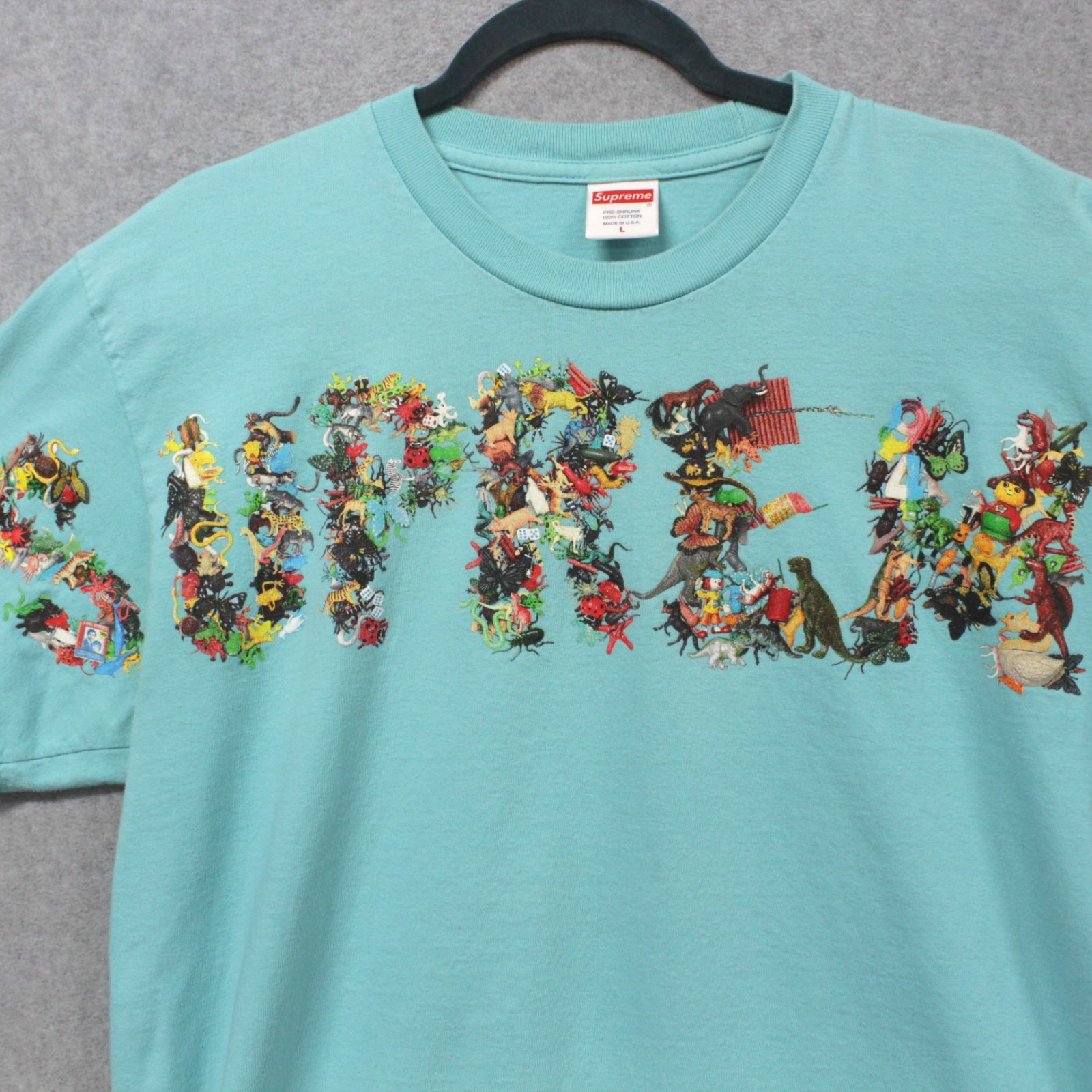 Supreme Toy Pile Light Teal Short Sleeve Cotton T-Shirt Size Large gallery