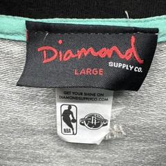 Houston Rockets Size LARGE Diamond Supply Co Gray Black Raglan Shirt LS w Pocket