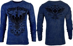 Xtreme Couture by Affliction Men’s Thermal Shirt INTENSITY Biker MMA Navy.
