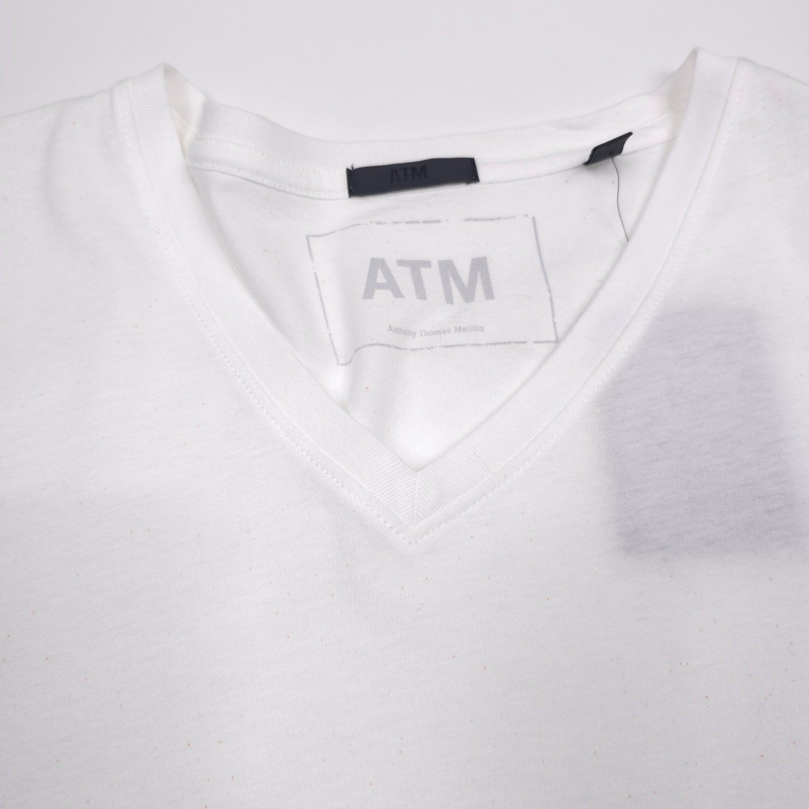 ATM Classic Jersey V-Neck T-Shirt Mens Size XL Solid White Tee AM4061-GAB gallery