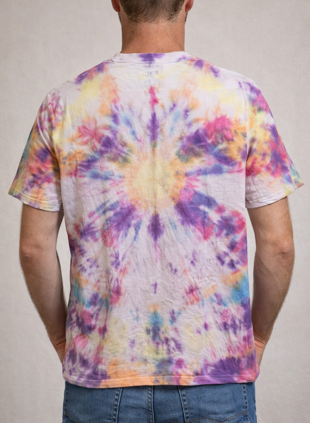 Handmade Kaleidoscope Tie Dye Shirt Size M Men's Wrangler Cotton Short Sleeve gallery