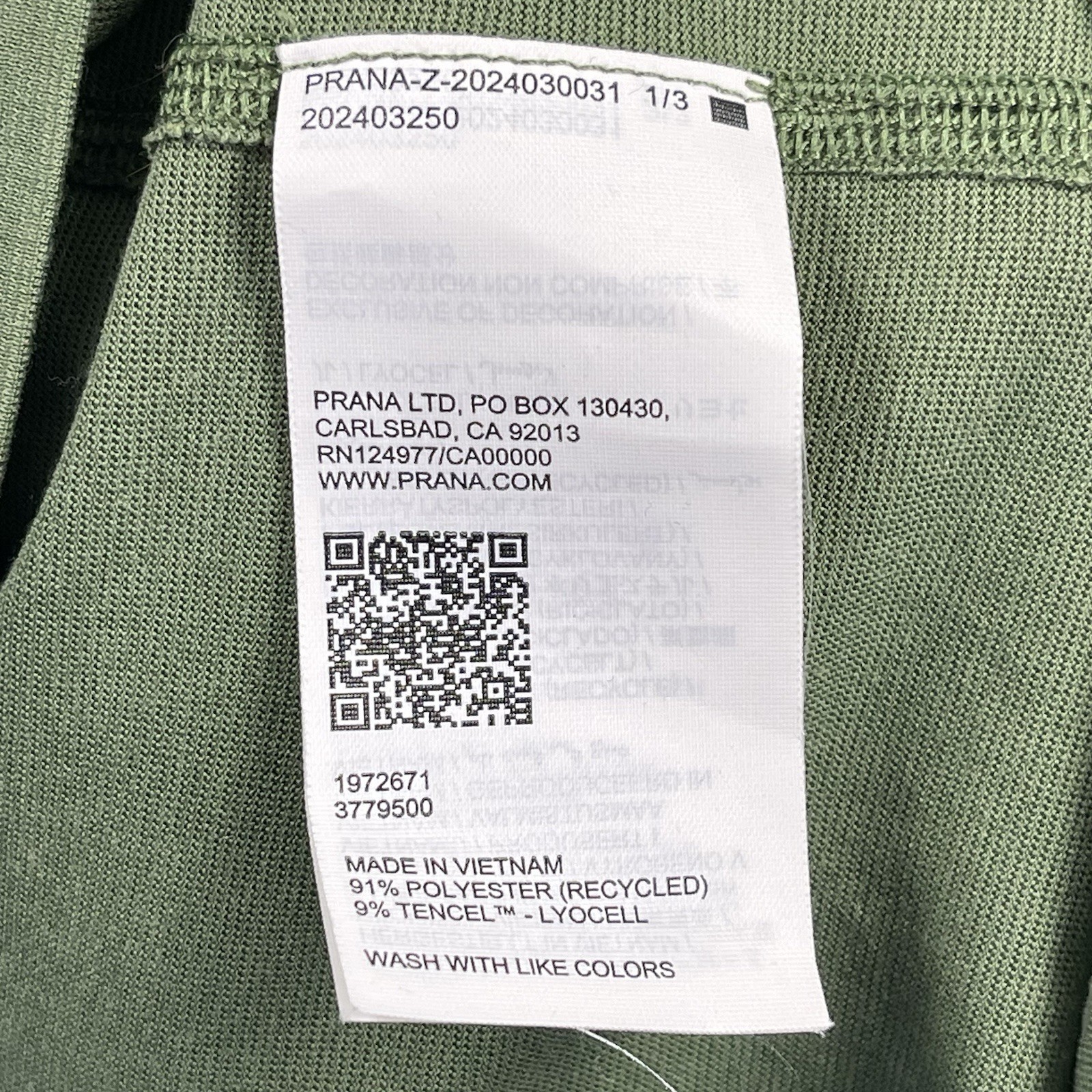 Prana Shirt Men’s Medium Green Long Sleeve Outdoor Base Layer Lightweight Hike gallery