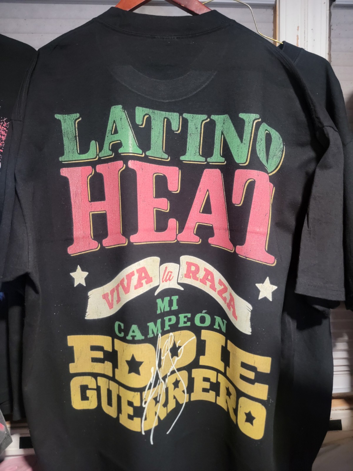 EDDIE GUERRERO LATINO HEAT ON A SHAKA HEAVYWEIGHT GARMET DYED T SHIRT "MODERN" gallery
