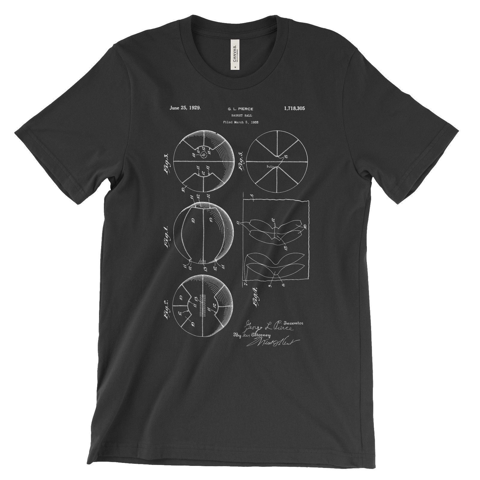 Basketball Patent T-Shirt.100% Cotton Comfy Tee on Black White or Gray. NEW gallery