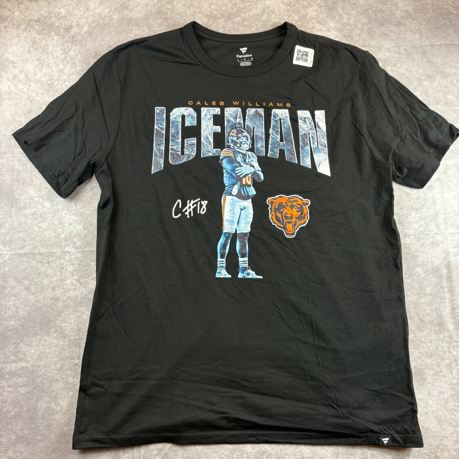 Chicago Bears Caleb Williams Graphic T-Shirt Mens Large Black Iceman Tee NWOT gallery
