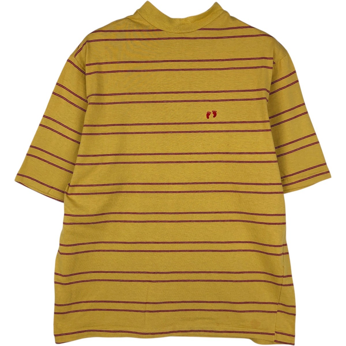 Used 70’S-80’S HANG TEN striped pattern multi-stripe mock neck surf skate t-…
