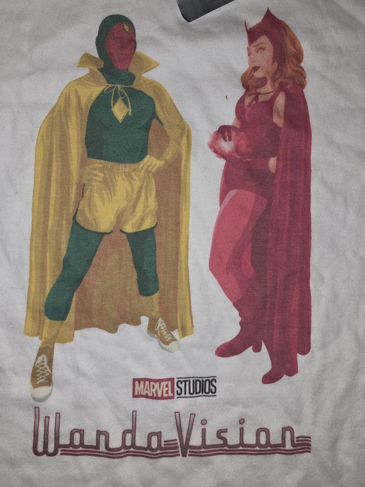 NWT Marvel Studios WandaVision Scarlet Witch & Vision White t-shirt Mens Size XL gallery
