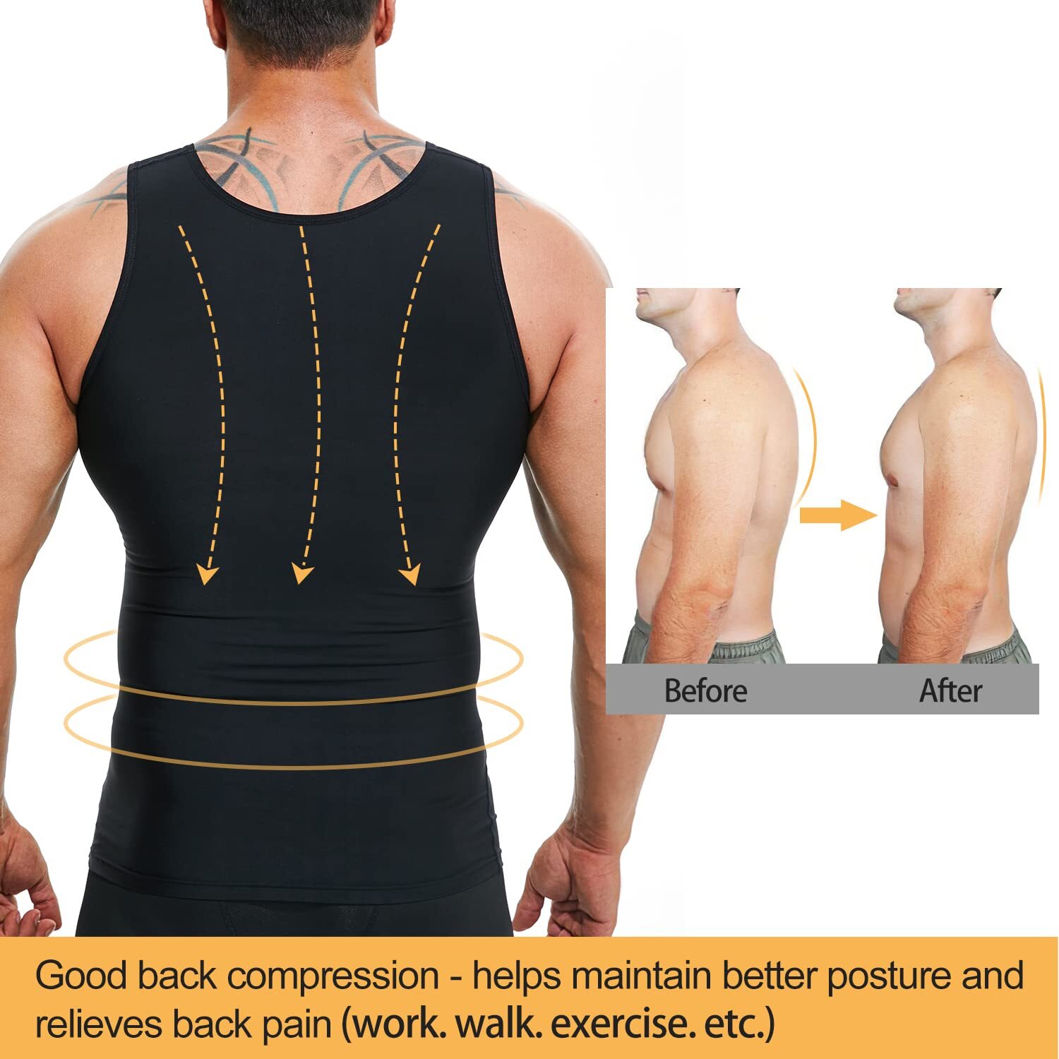 Mens Slimming Vest Abs Abdomen Compression Shirt Workout Tank Tops Body Shaper gallery