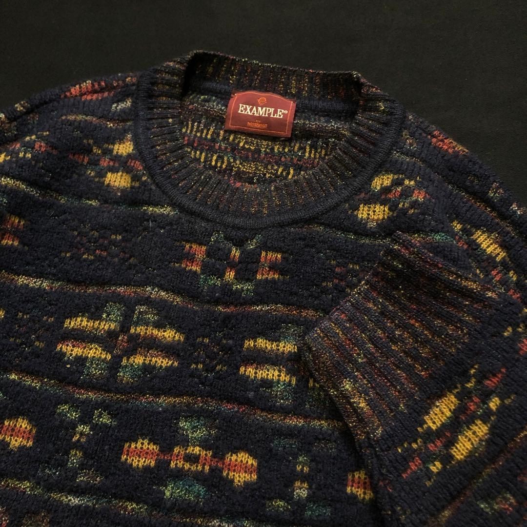 EXAMPLE BY MISSONI Men Silk Wool Allover Knit Sweater S Size Luxury Elegant ITA gallery
