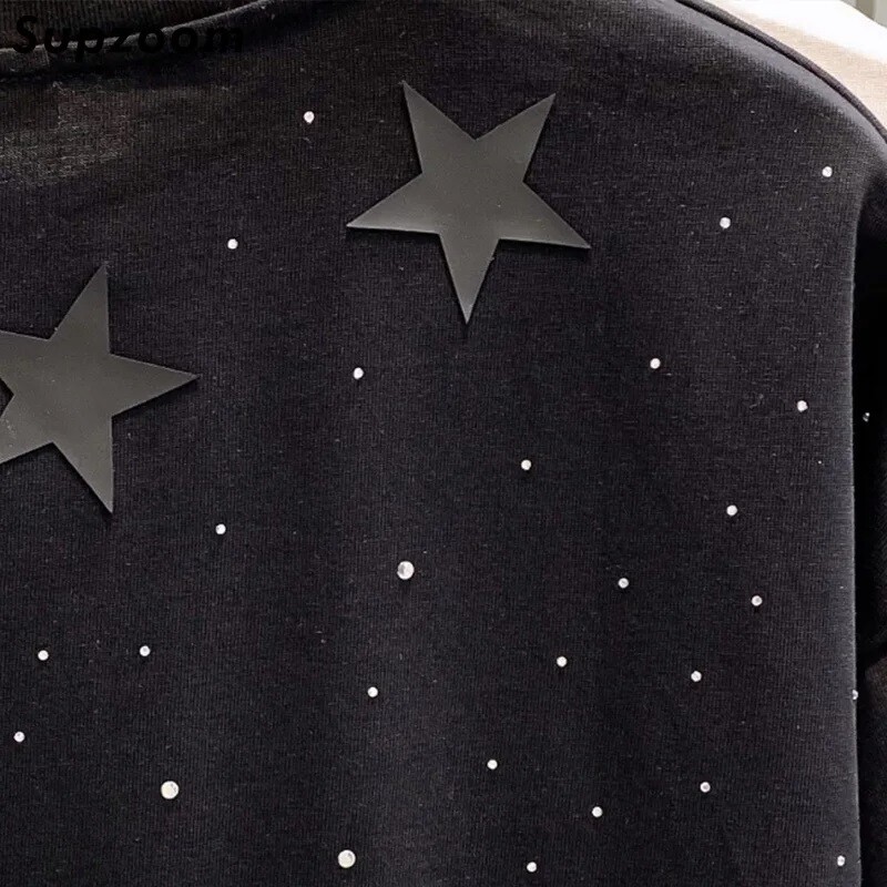 Fashion Trend Stars Rhinestone Diamond Summer Short Sleeve Luxury Men T-Shirt gallery