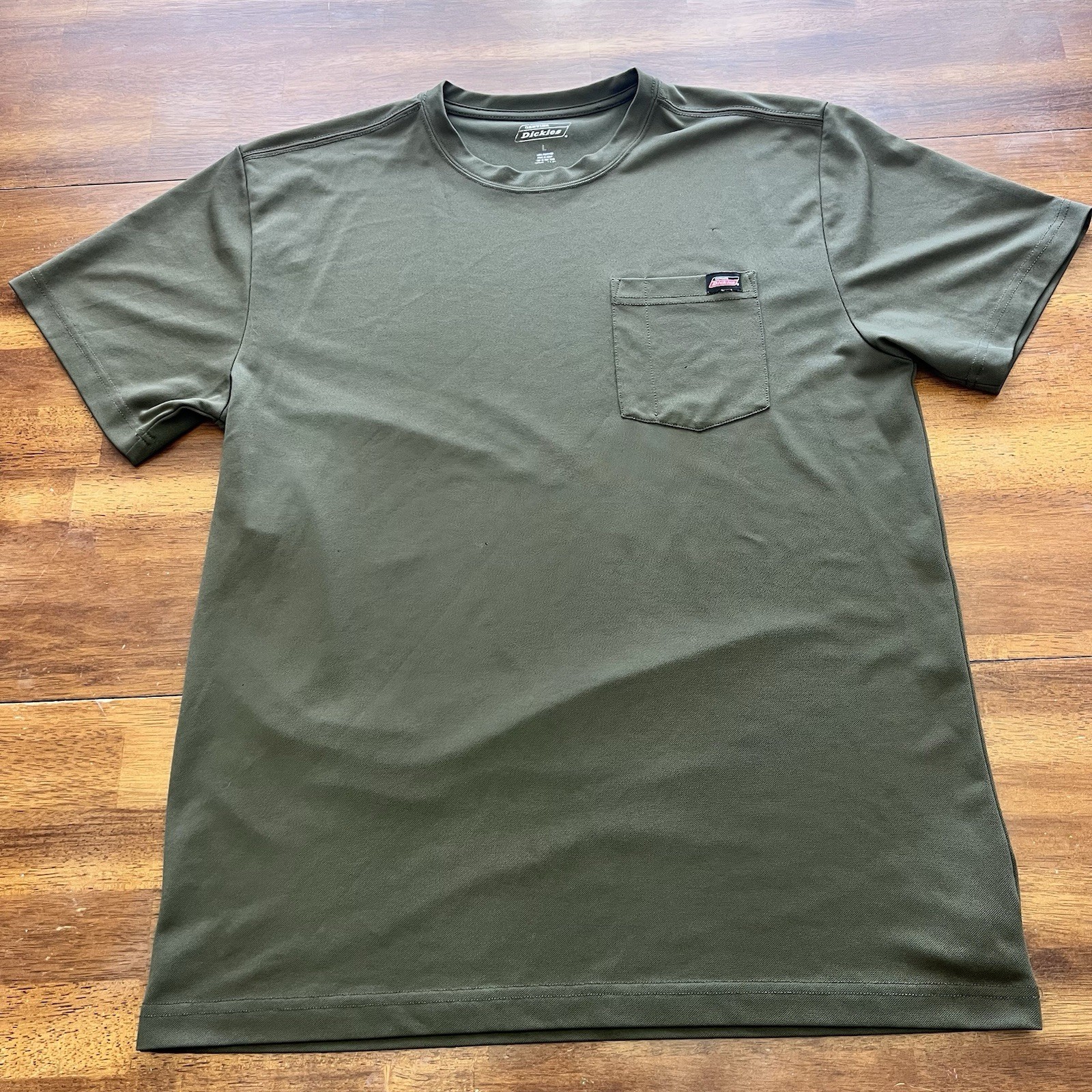 🔨 Dickies Pocket T Shirt Mens LARGE Green Workwear Crew Neck Short Sleeve