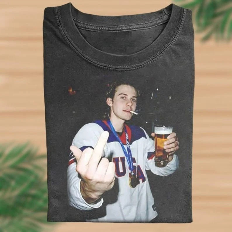 Funny Jack Hughes Usa Gold Hockey T-Shirt, Patriotic Hockey Fan Shirt gallery
