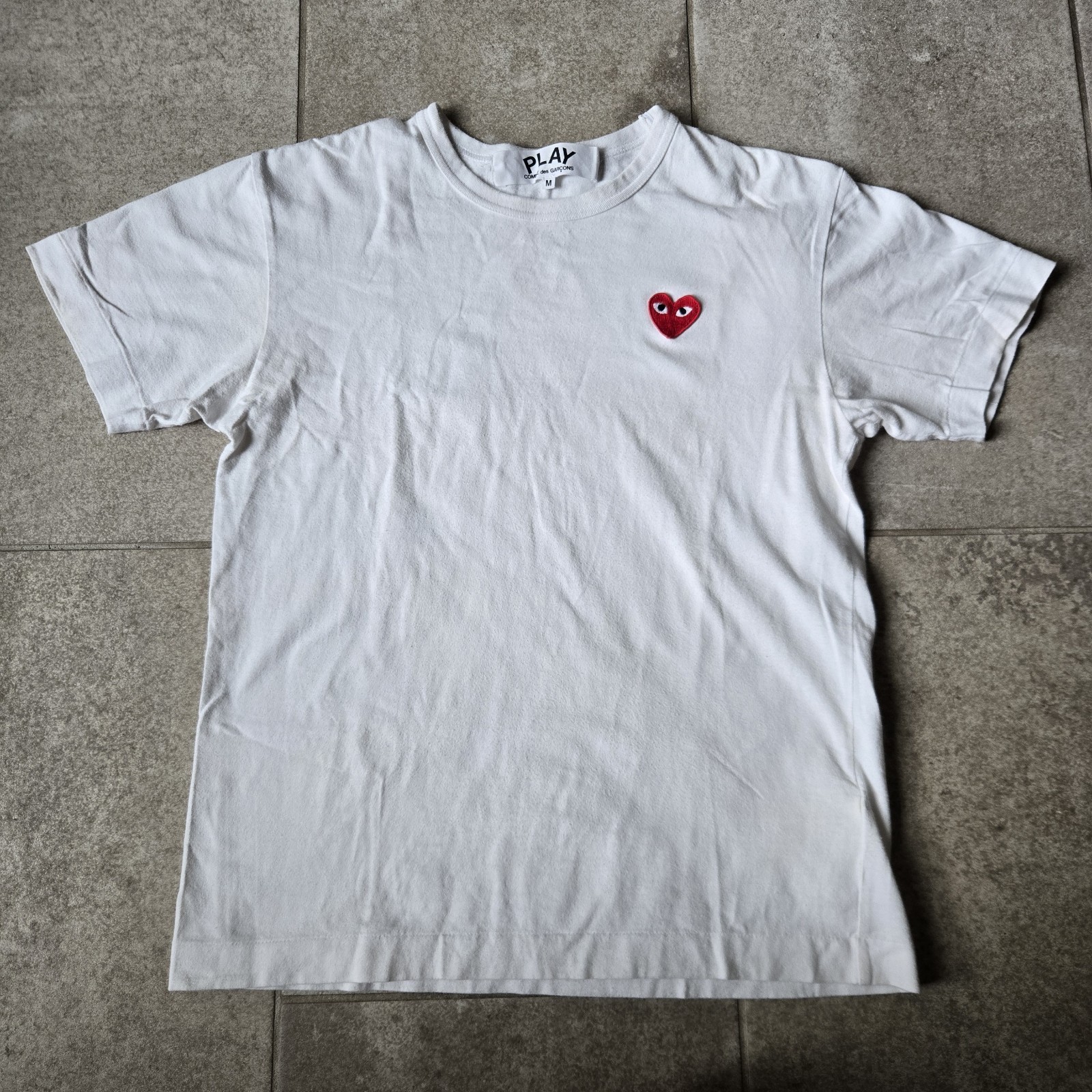 Comme des Garcons Play T Shirt White Sz Medium CDG
