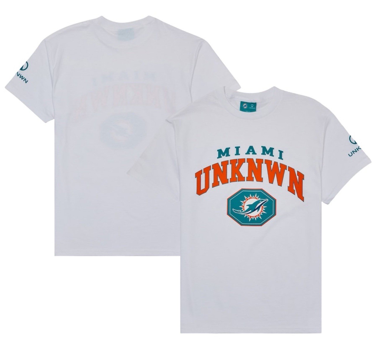 UNKNWN Shirt Adult White Teal LeBron Miami Basketball Mens Spellout NWT M