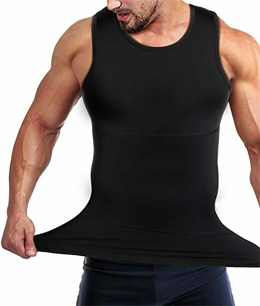 Men Compression Shirt Shapewear Slimming Body Shaper Vest Undershirt Tank Top US gallery