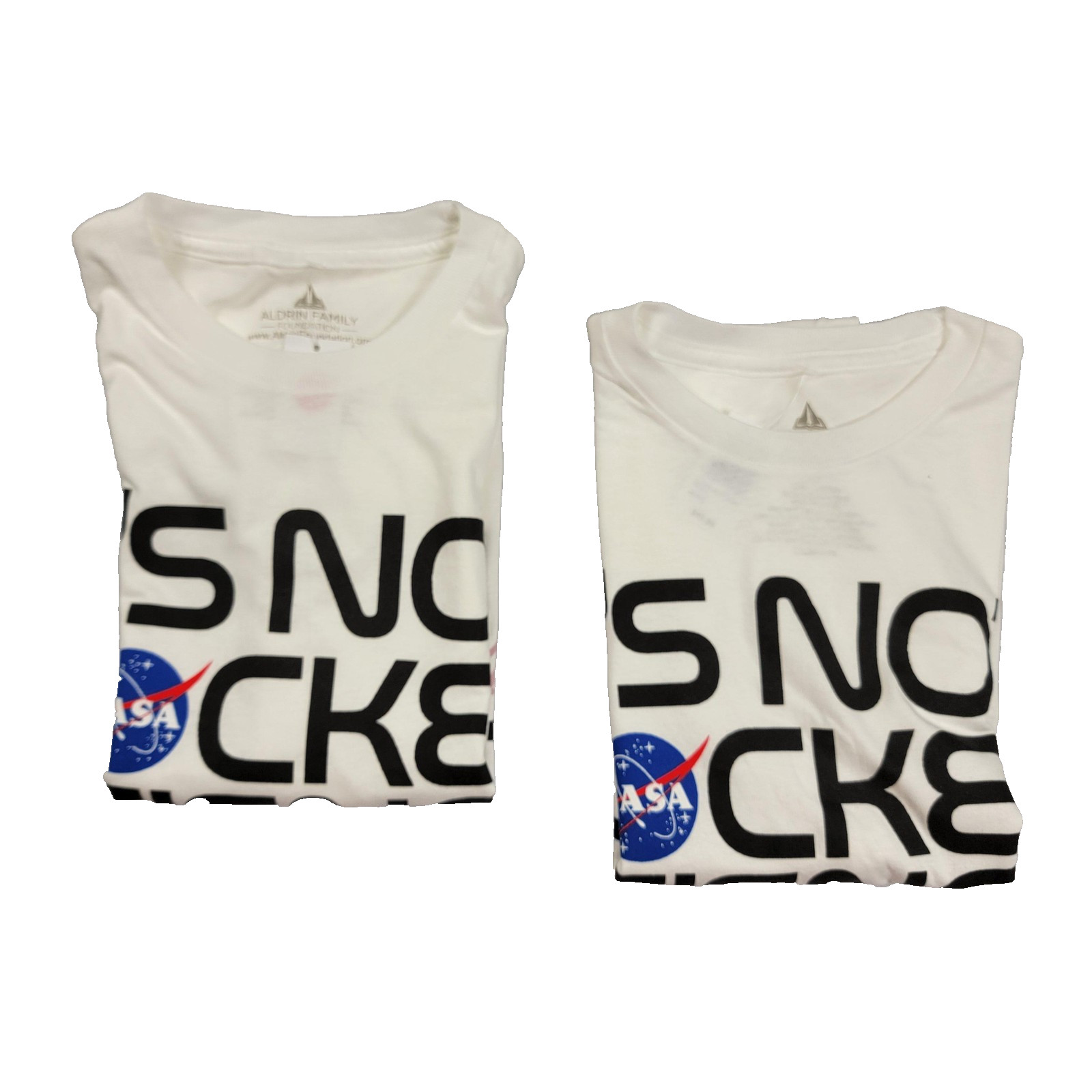 2 Pack NASA Shirt Small White It’s Not Rocket Science Slogan Tee Aldrin (1134)