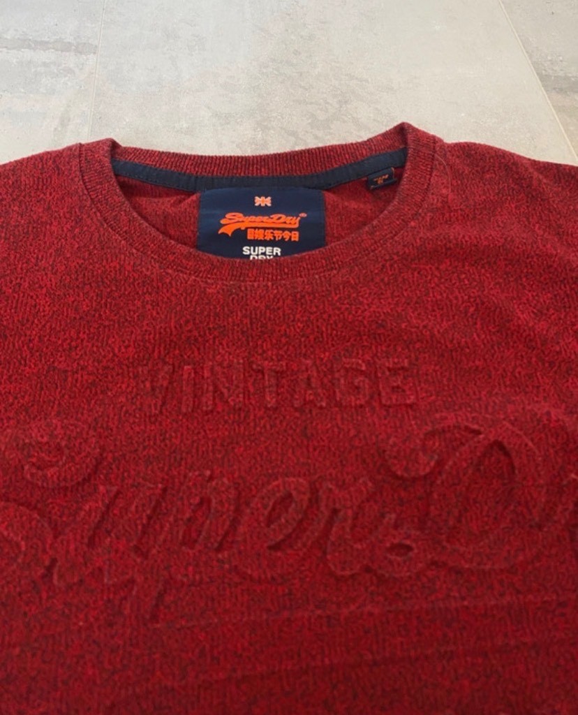 Superdry Vintage Crew T-Shirt Red Size M – Premium Goods gallery