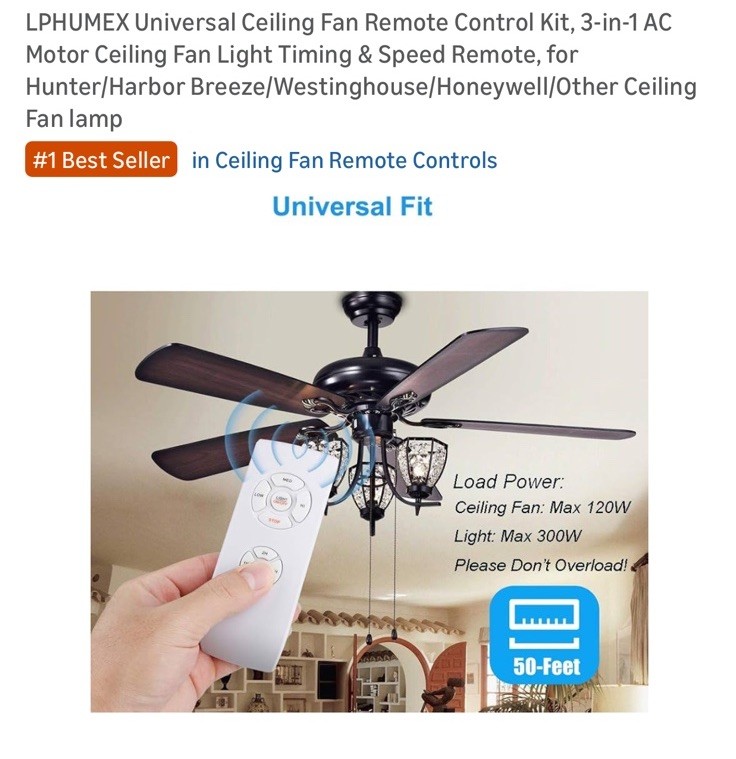 Upgrade Your Ceiling Fan with a 3-in-1 Universal Remote and Timer Control Kit