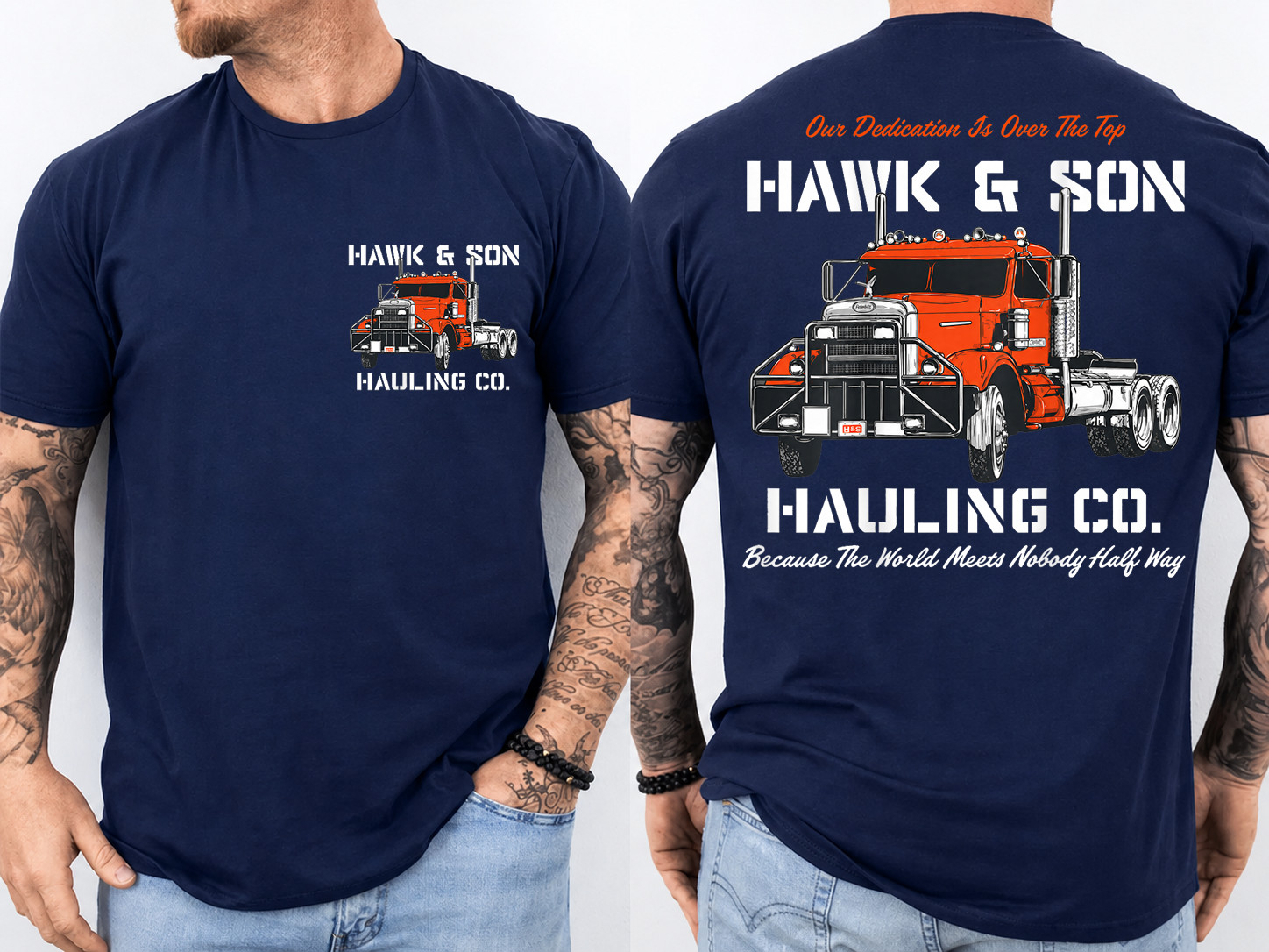 Hawk and Son Hauling Company Big Rig Pride 2 Side T-Shirt gallery
