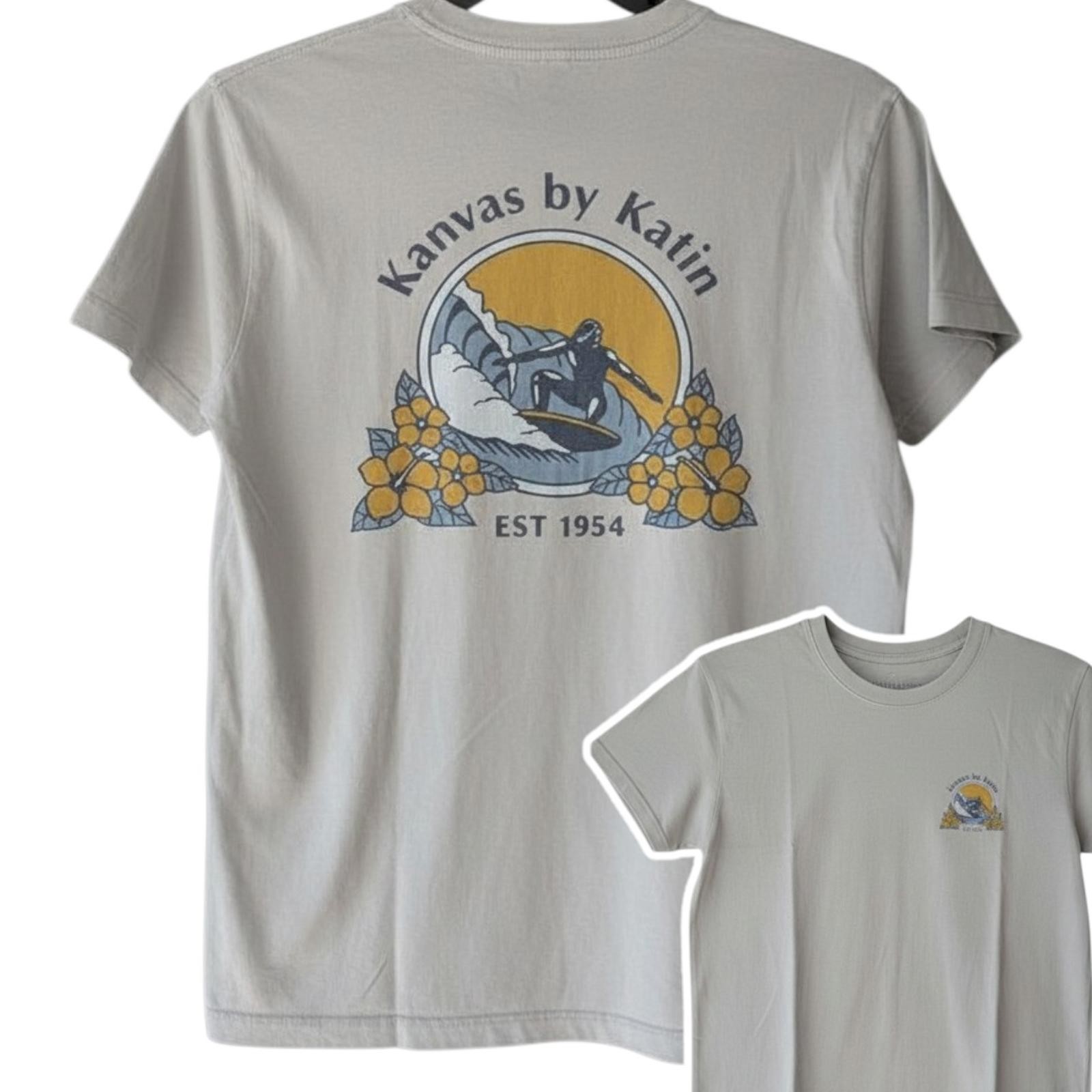 Katin Kanvas Surf Organic Cotton T-Shirt Small Cream Vintage 54 Cali Surf Style gallery