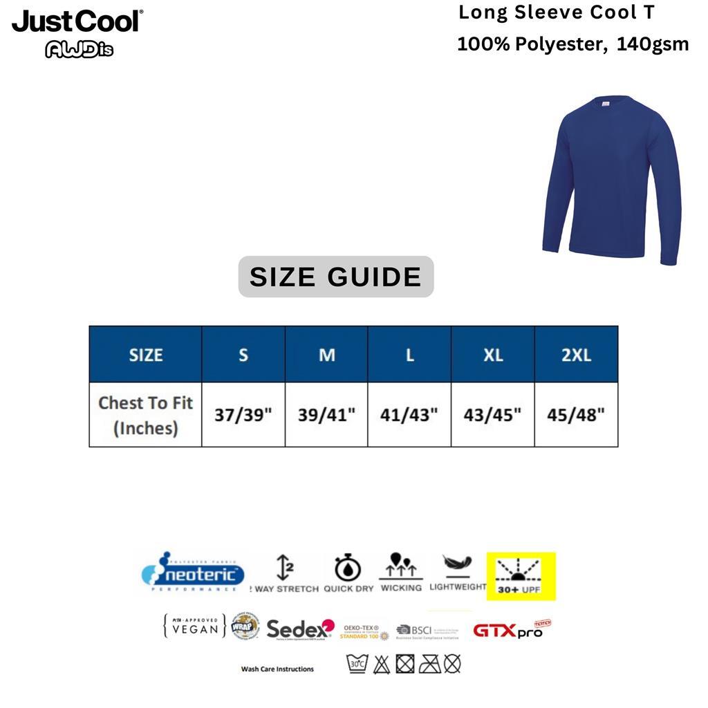 Mens Long Sleeve Polyester T Shirt Cool Quick Dry Wicking Training Top AWDis gallery