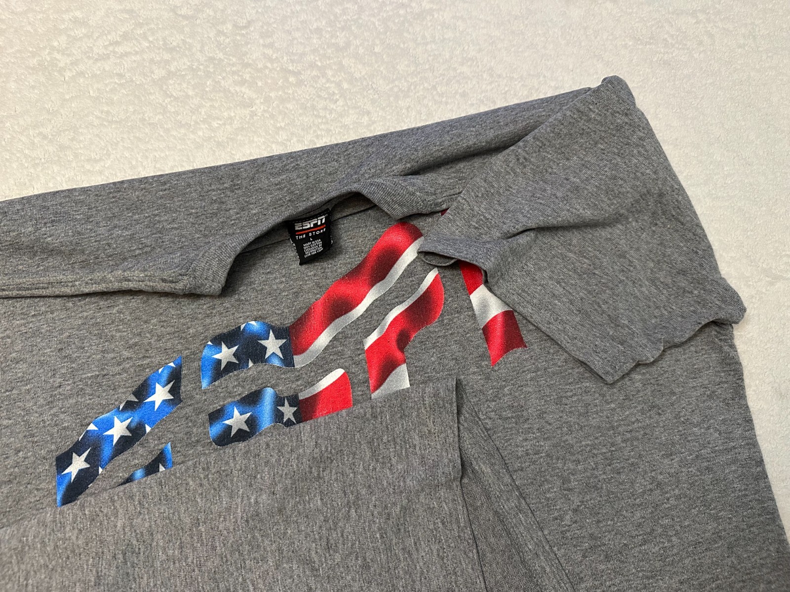 Vintage 1990s 90s ESPN TV Sports Store USA American Flag Graphic Promo T-Shirt L gallery