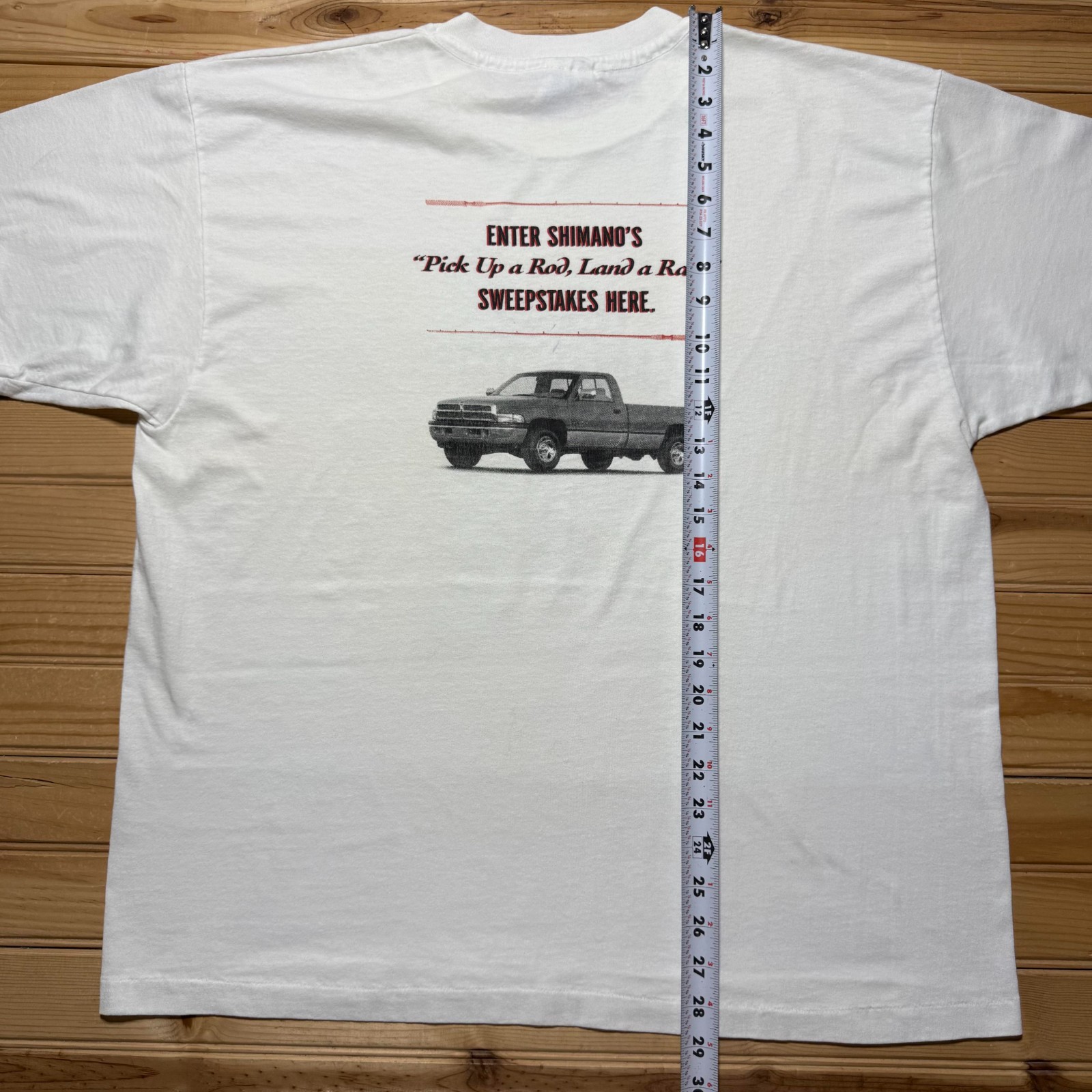 Vintage 90s Hanes Shimano Fishing Pick Up Truck Promo Graphic T-Shirt USA - XL gallery