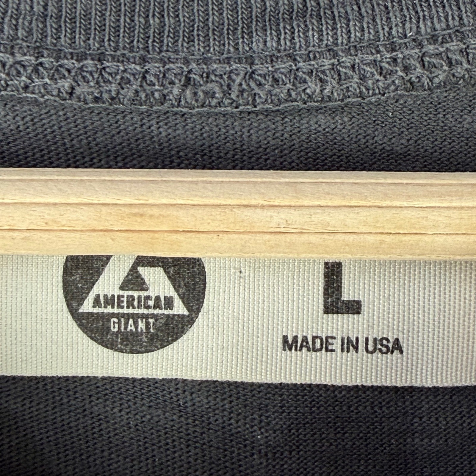 American Giant Henley Shirt Mens Large Washed Charcoal Long Sleeve Made in USA gallery