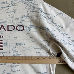 Vintage 90s Colorado State Map All Over Print Tee Jays Distressed T Shirt Sz Lg