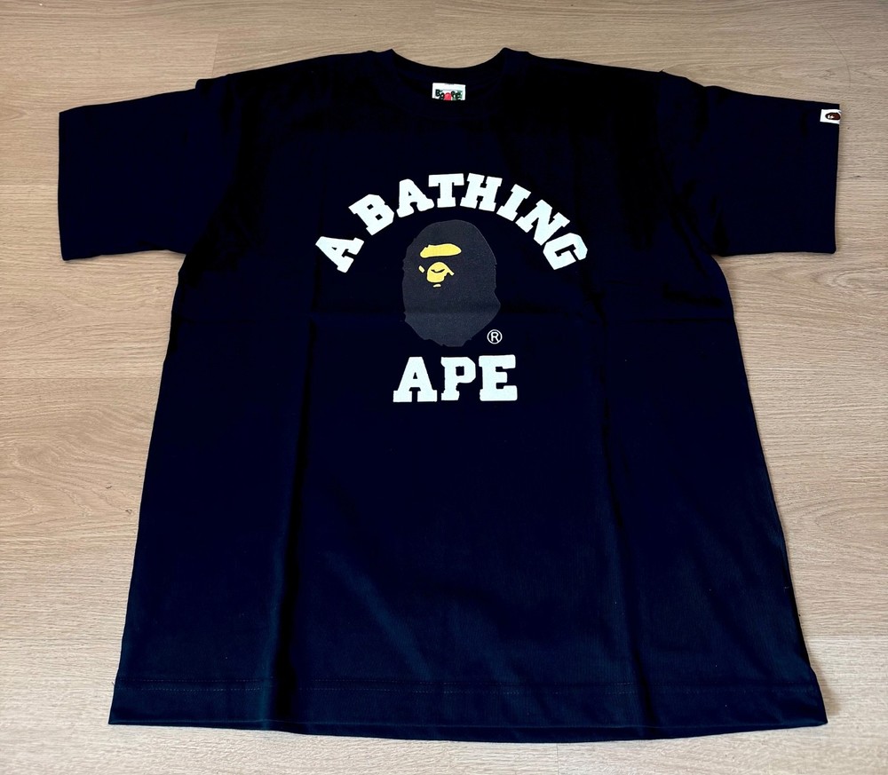 A Bathing Ape BAPE Black Logo Graphic T-Shirt Men’s Cotton S-XXL