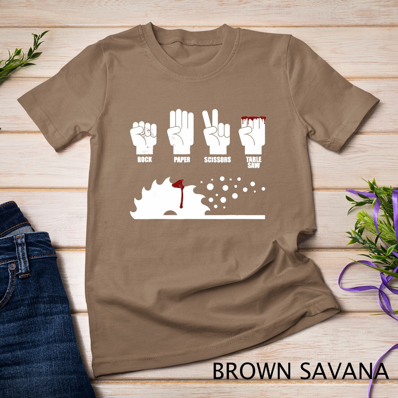 Rock Paper Scissors Table Saw Woodworking Carpenter T-Shirt Unisex T-shirt gallery