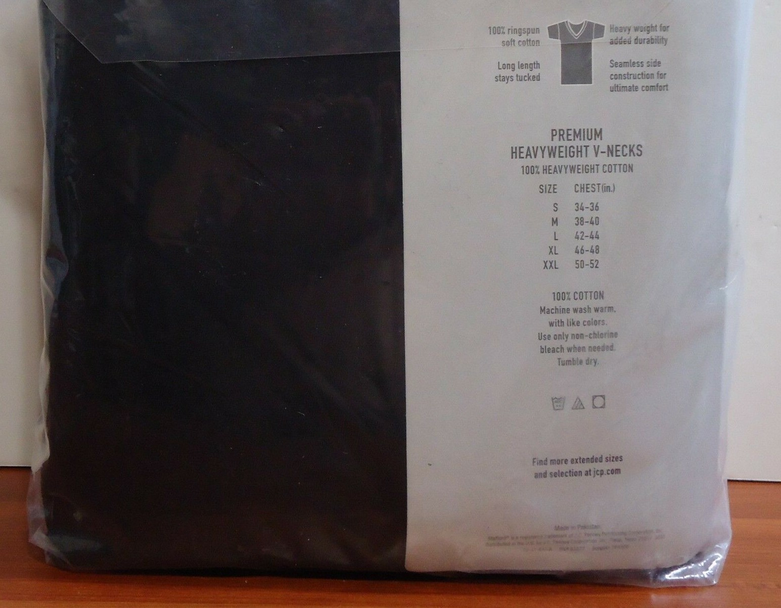 Stafford 3-Pack Men's Heavy Weight 100% Cotton V-Neck T-Shirt Black-Grey gallery