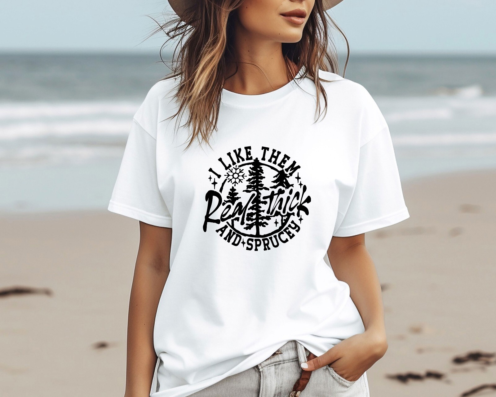 I Like Them Real Thick And Sprucey Shirt, Oversize Tee, Christmas Gift gallery