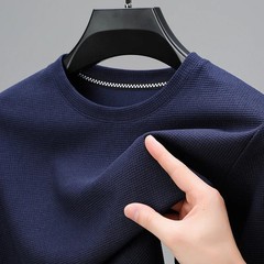 Summer High-End New Mulberry Silk Round Neck T-shirt Men’s Thin Pure Color Silk