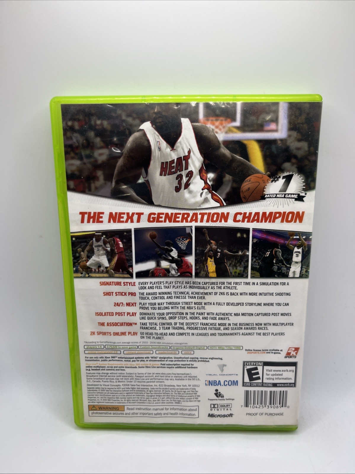 NBA 2K7 (Microsoft Xbox 360, 2006) Complete With Manual Tested