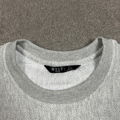 BYLT Mens Brushed Herringbone Box Tee Mid Heather Grey Size Large NEW