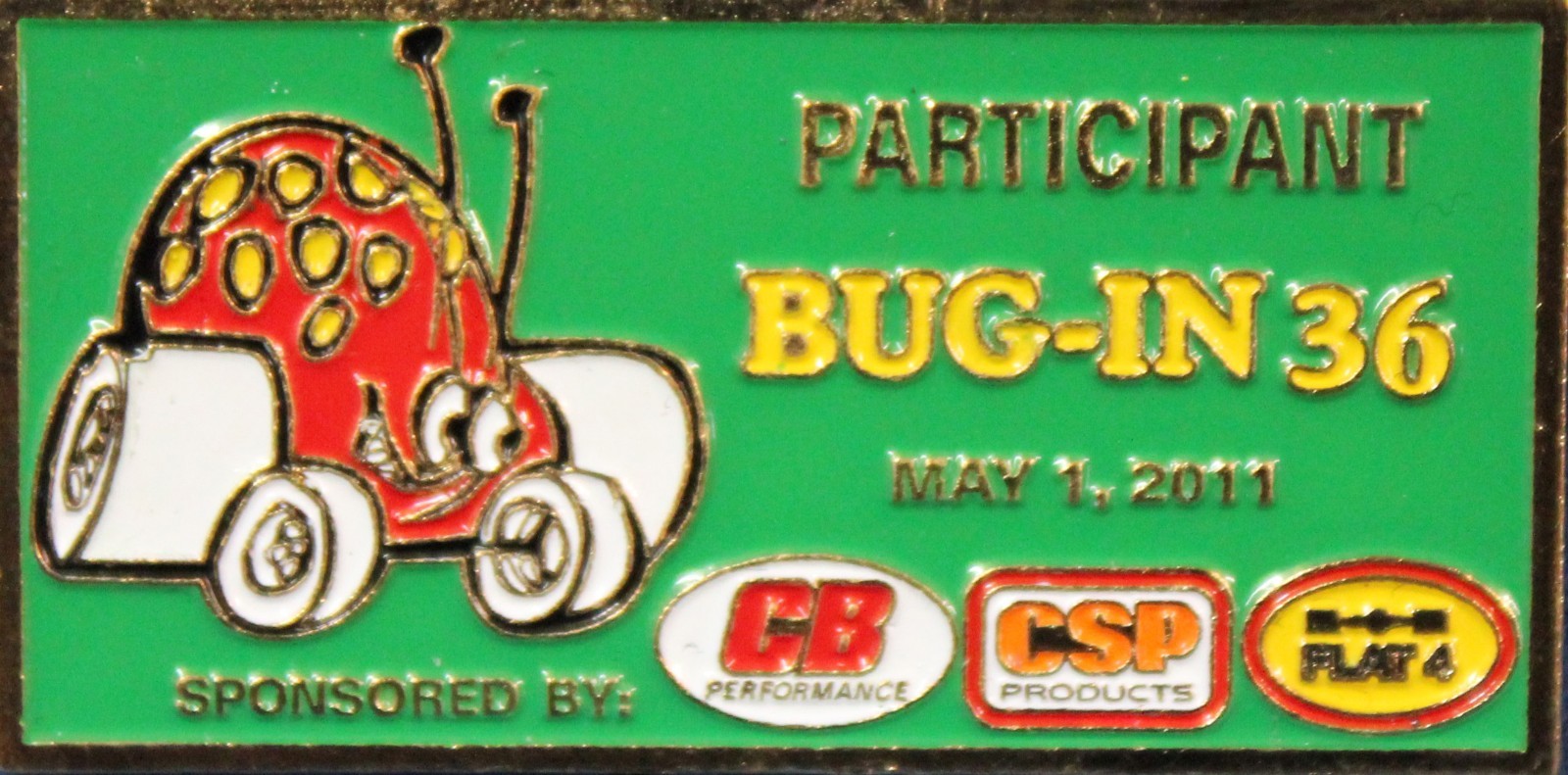 BUG-IN 36 Event Dash Plaque – VW, Volkswagen, Car Show, Drag Racing, Cal-Look