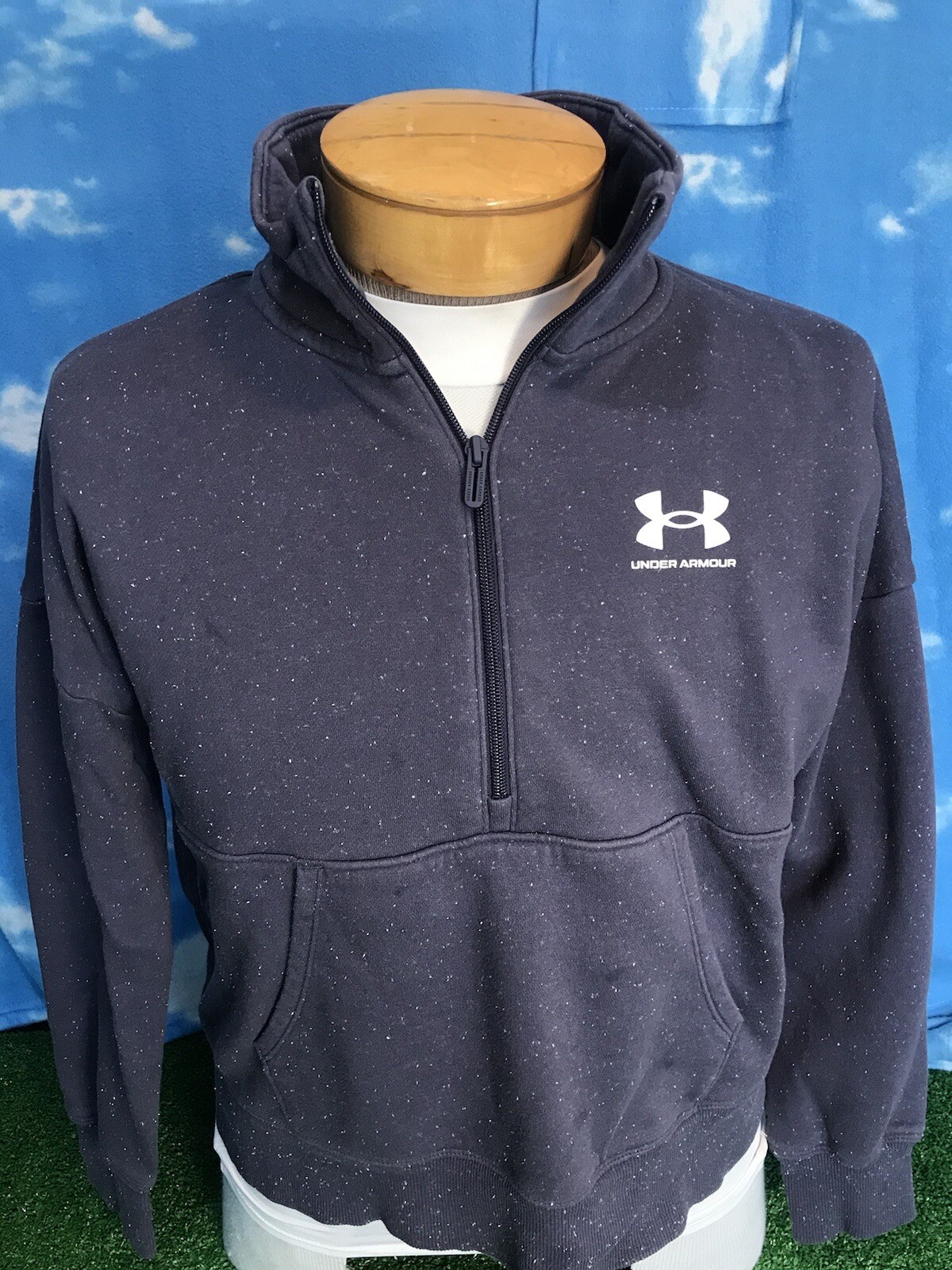 Under Armour Sweatshirt Jacket 1/4 zip sweater Shirt Armor Small S blue C43