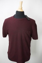 Giorgio Armani Merlot Red Pocketed Cotton Blend Short Sleeve Shirt 48 EU 38 US