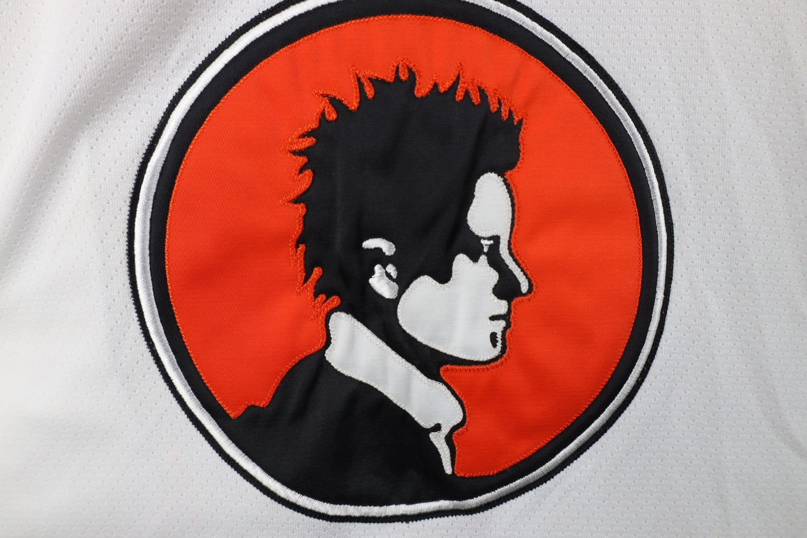 Vintage 90s CCM Mens XL Soul Patch Mesh Hockey Jersey Orange White Polyester gallery