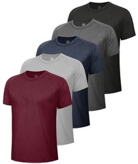 5 Pack Workout Shirts for Men-Quick Dry Black Gym Moisture Wicking Short Slee…