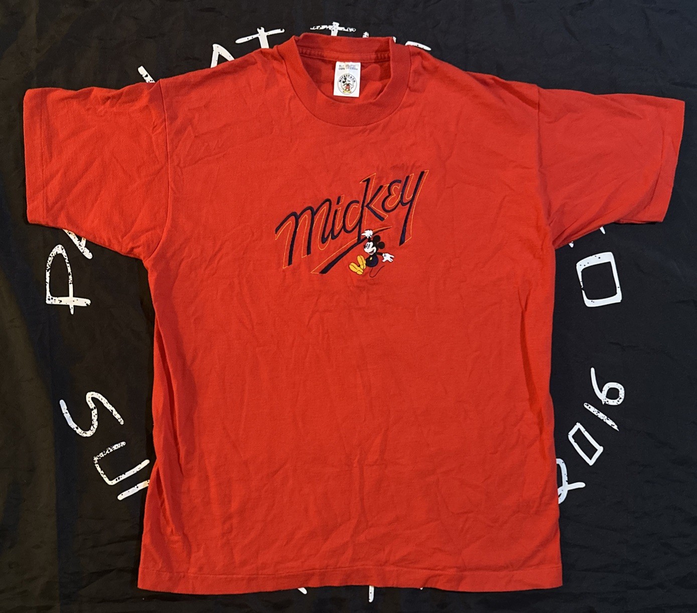 VTG Mickey & Co. Disney Mickey Mouse Embroidered Red T-Shirt XL OSFA 90s USA Tee gallery